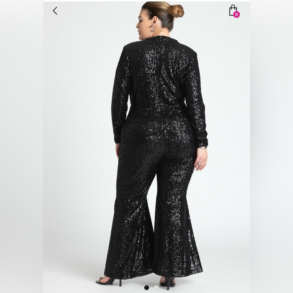 NWOT/Sequin Flare Leg Jumpsuit